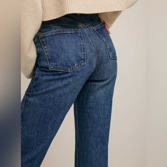Reformation Slim Straight Cropped Jeans Women’s Size 31 High Rise Organic Cotton - Picture 3 of 13
